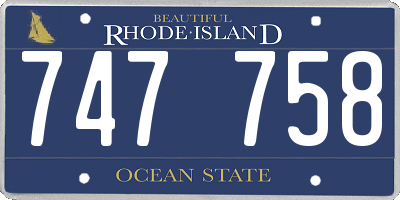 RI license plate 747758