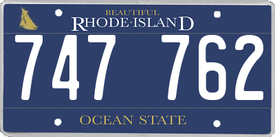 RI license plate 747762