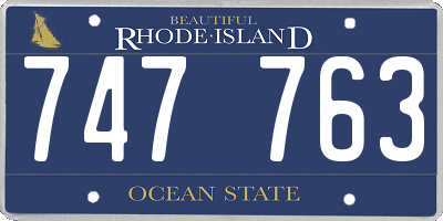 RI license plate 747763