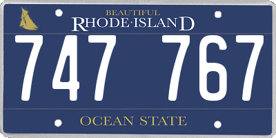RI license plate 747767