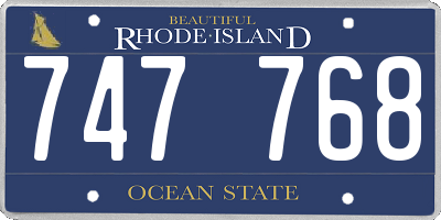 RI license plate 747768