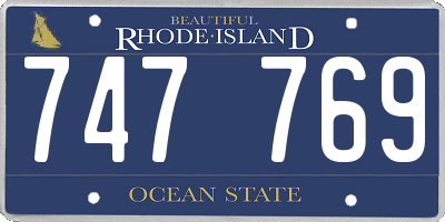 RI license plate 747769
