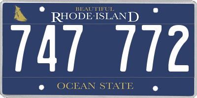 RI license plate 747772