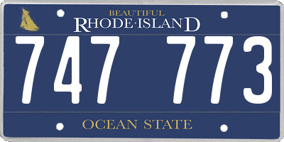 RI license plate 747773