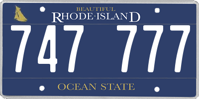 RI license plate 747777