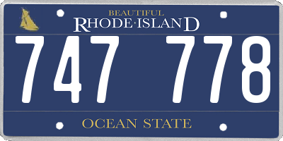 RI license plate 747778