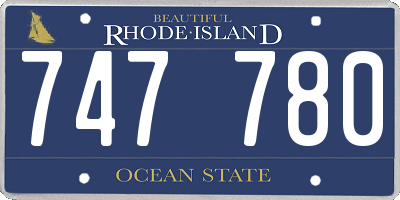 RI license plate 747780