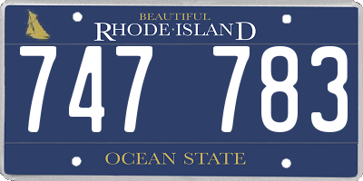 RI license plate 747783