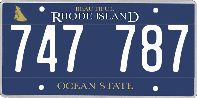 RI license plate 747787