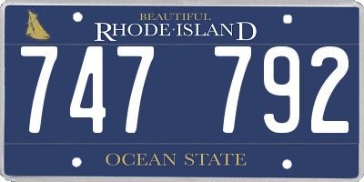 RI license plate 747792