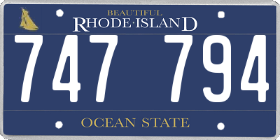 RI license plate 747794