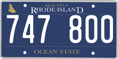 RI license plate 747800