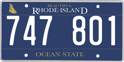 RI license plate 747801