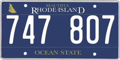RI license plate 747807