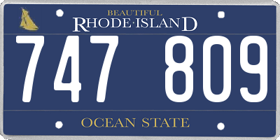 RI license plate 747809
