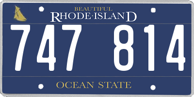 RI license plate 747814