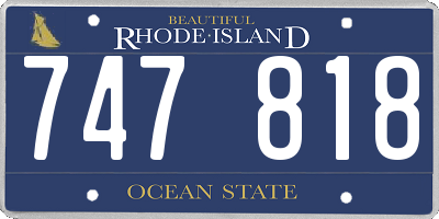 RI license plate 747818