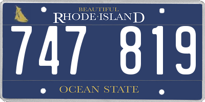 RI license plate 747819