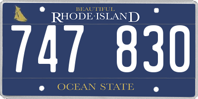 RI license plate 747830