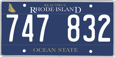 RI license plate 747832
