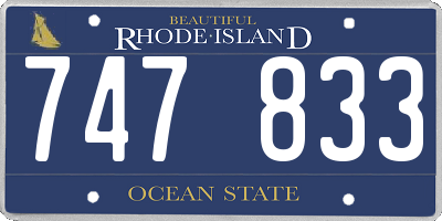 RI license plate 747833