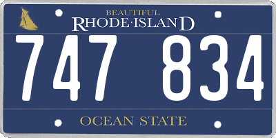 RI license plate 747834