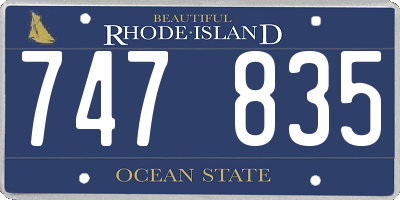 RI license plate 747835