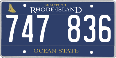 RI license plate 747836
