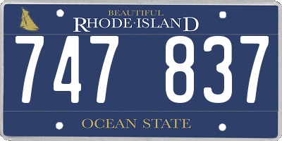 RI license plate 747837