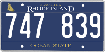 RI license plate 747839