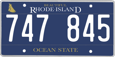 RI license plate 747845