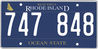 RI license plate 747848