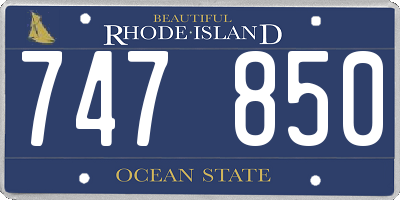 RI license plate 747850