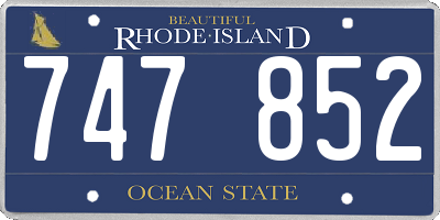 RI license plate 747852