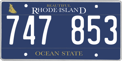 RI license plate 747853
