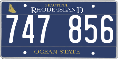 RI license plate 747856