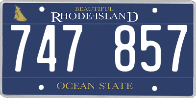 RI license plate 747857
