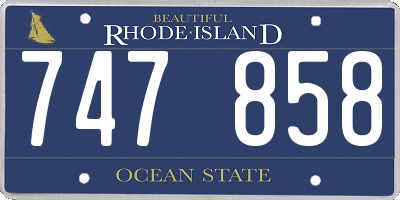 RI license plate 747858