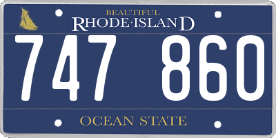 RI license plate 747860