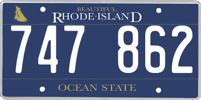 RI license plate 747862