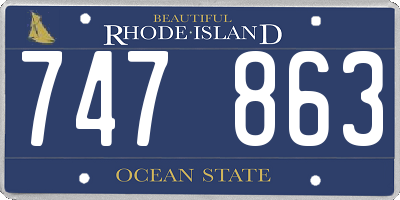 RI license plate 747863