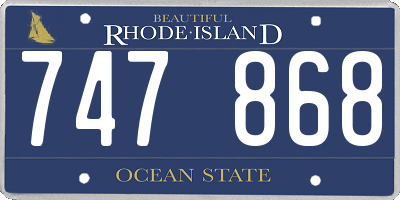 RI license plate 747868