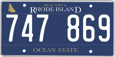 RI license plate 747869