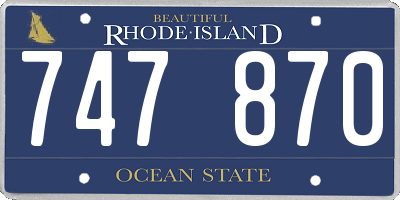 RI license plate 747870