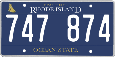 RI license plate 747874