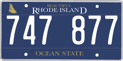 RI license plate 747877