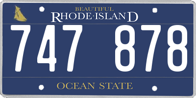 RI license plate 747878
