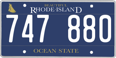 RI license plate 747880