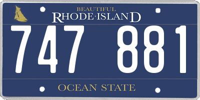 RI license plate 747881