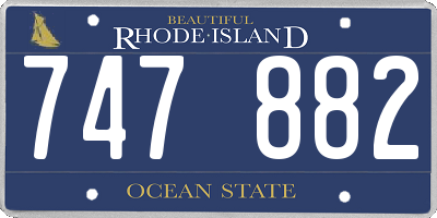 RI license plate 747882